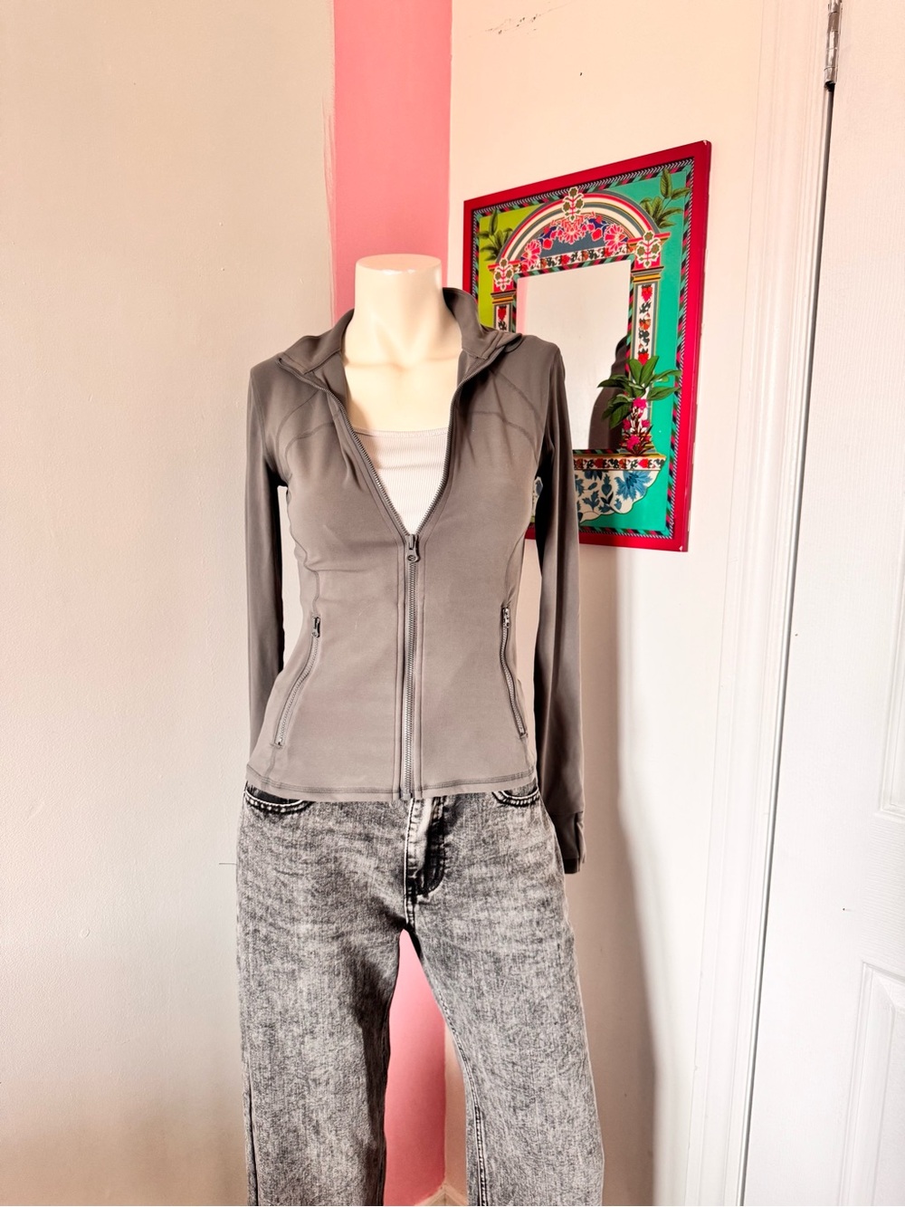 Gray Zip-Up Women's Active Jacket